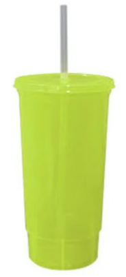 Vaso plástico con tapa de color y chupón[DC001]